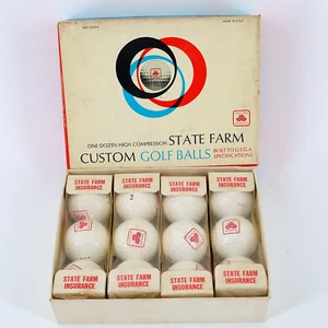 Vintage Ram Golf Balls State Farm One Dozen Custom Golf Balls High Compression - Picture 1 of 12