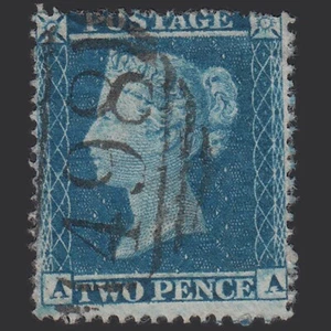 F4_20 GB QV 1855 2d PLACA AZUL 5 SG27-F5 AA VFU MANCHESTER 498 MAL PERFECTO - Imagen 1 de 2