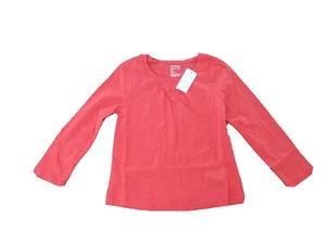New Gap Baby Girl Orange Ruffle Long Sleeve Round Neck 100% Cotton T-shirt Sz 4 - Picture 1 of 3