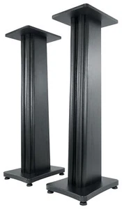 2) Rockville SS36B 36" Speaker Stands Fits Wharfedale Diamond 12.0 Black Oak - Picture 1 of 8