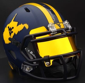 WEST VIRGINIA WVU MOUNTAINEERS NCAA Riddell SPEED Mini Football Helmet - Picture 1 of 3