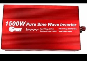 1500W (3000W Peak) DC 24V AC 240V PURE SINE WAVE POWER INVERTER truck lorry - Picture 1 of 3