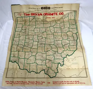 Ohio Railroad & Electric Line Karte Werbung Bryan Granite Junk Journal 1911 - Bild 1 von 19