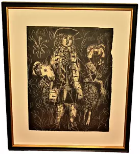 ANTONI CLAVE Original Vintage MCM Philosopher Voltaire Portrait Velin Lithograph - Picture 1 of 12