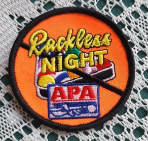 APA BILLIARDS/POOL LEAGUES RACKLESS PATCH-NEW - Picture 1 of 1