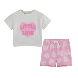 Hello World Girls Baby Girl Little Love Shorty Jog Set Clothing Sets - Picture 1 of 6