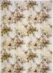 Papel de arroz para hoja artesanal de cuaderno de recortes - rosas pastel y mantequilla - Imagen 1 de 1