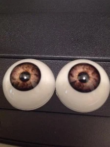ONE 20MM Dark Grey WE06 Acrylic Half ROund Reborn DOll Eyes - Picture 1 of 2