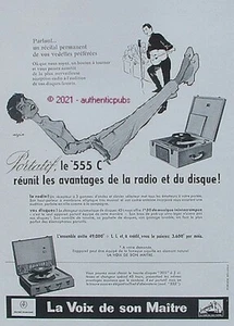 PUBLICITE LA VOIX DE SON MAITRE PORTATIF 555 C RADIO DISQUE PATHE DE 1965 AD PUB - Imagen 1 de 1