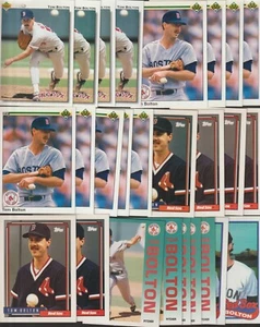TOM BOLTON LOT 50 BASEBALL CARDS RED SOX only NASHVILLE TENNESSEE - Picture 1 of 2