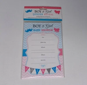 Lillian Rose Boy Or Girl Gender Reveal Baby Shower 8 Invitations - Picture 1 of 6