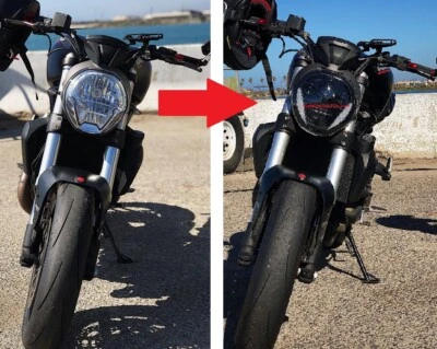 LED Projection Headlight . Ducati Monster 821 / 1200 / 1200R / 1200S . FAST SHIP - Image 1 of 4