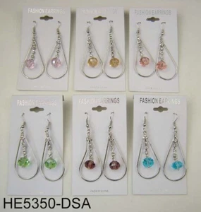 wholesale jewelry lot 6/12 pairs crystal beads drop/dangle fashion earrings - Picture 1 of 1