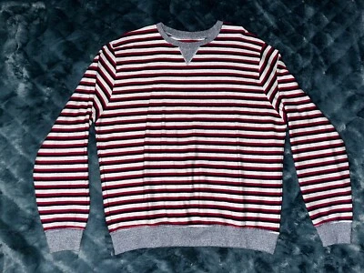 Rebel James & Charli Camisa Manga Larga Algodón Rayas Gris, Azul y Rojo Hombre’s L Foto 1 de 4