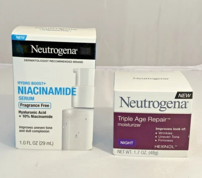 Neutrogena Hydro Boost Niacinamide Serum & Triple Age Repair Moisturizer Night A Foto 1 de 4