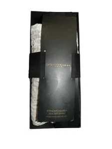 Donna Karan Quilted Sham Standard Queen Platinum Hand Stitched Velvet New in Box - Picture 1 of 5