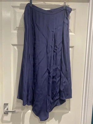 John Lewis Indigo Asymmetric Hem Skirt – Size 16 – 100% Viscose - Image 1 of 4