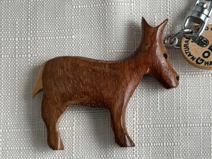 Vintage Wooden Keyring - Donkey - Picture 1 of 5