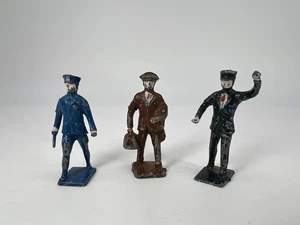 Lincoln Logs Cast Metal/Lead Figures Traveler Conductor Officer Lot of 3 Fair - Picture 1 of 6