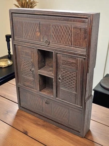 Antique Wooden Apothecary Tray Original Old Hand Crafted Carved - Picture 1 of 8