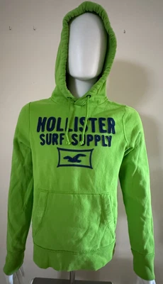 Hollister Para Hombre Bordado Logo Surf Supply Jersey Sudadera con Capucha Verde L Foto 1 de 4