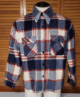 VINTAGE JC Penney Shirt Mens L Plaid Flannel Cowboy Outdoors 70s 80s - Image 1 of 4