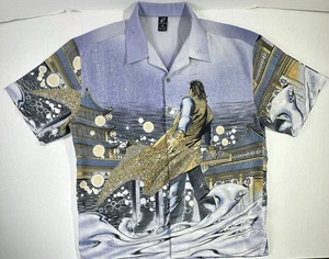 Claudio Nucci XL Hemd Samurai Krieger Grafik Japan Kunstdruck Knopfleiste selten - Bild 1 von 6