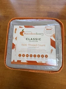 Peach Skin Sheets Classic Collection 1500TC King Brushed Silver NEW Gray - Picture 1 of 6