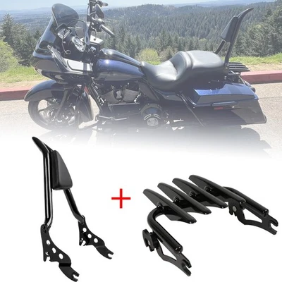 Portaequipajes Sissy Bar con respaldo para Harley Street Glide Road Glide 2009-2022 Foto 1 de 4