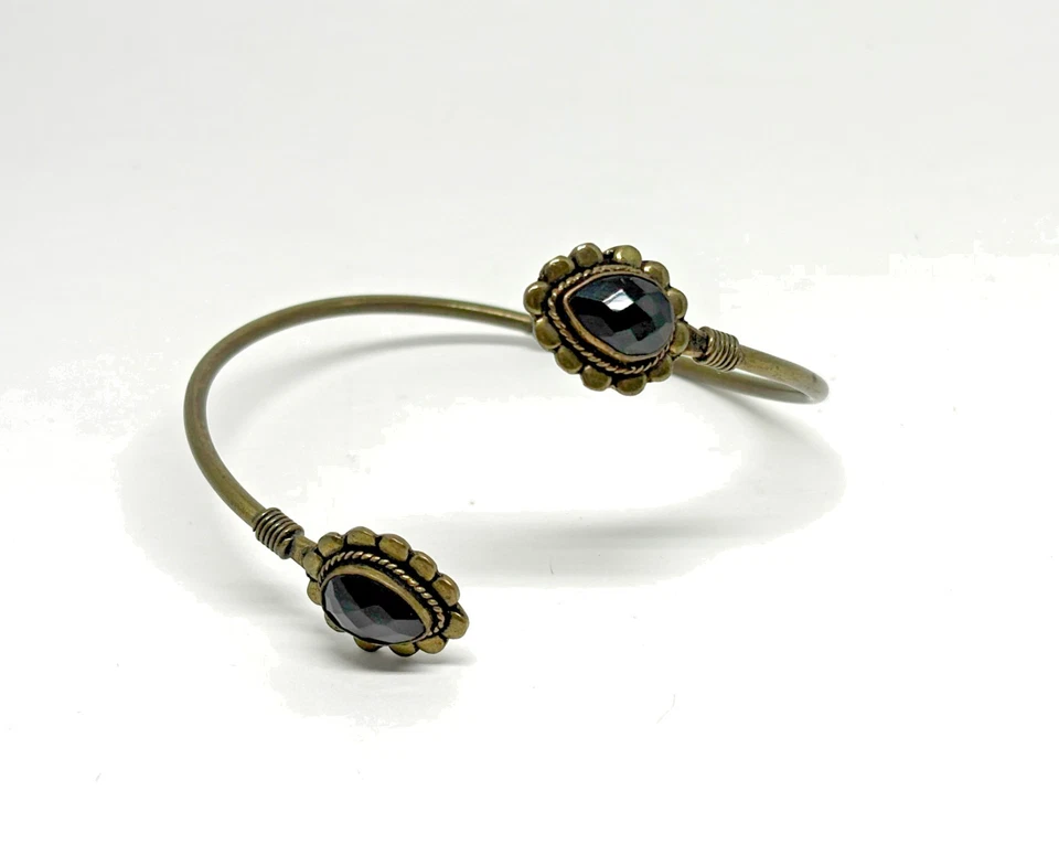 黄铜金属手镯手链泪珠形玻璃口音 — 第 1/4 张图片