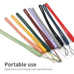 Support lanière en silicone pour appareil photo pour téléphone portable sangle de poignet porte-clés cordon corde à suspendre - Photo 1 sur 20