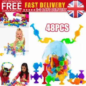 Squigz Little Suckers Silicone Building Toy Blocks Suction Cup Set New Baby Toys - Picture 1 of 10