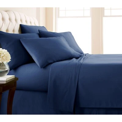 Luxury Style 1000 TC Ultra Soft Egyptian Cotton *Bedding Set* Navy Blue US Queen Foto 1 de 4