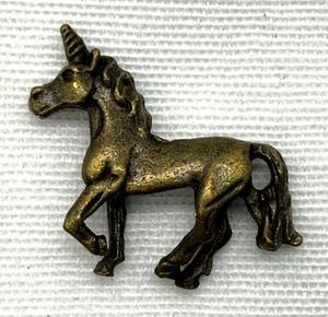 Nuevo, Joyería de Moda, Collar Unicornio Colgante Acero en Color Latón - Imagen 1 de 2