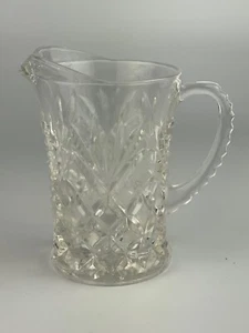 Vintage 5" Clear Molded Glass Fancy Milk Pitcher - Picture 1 of 2