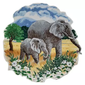 Parche grande de hierro para elefantes africanos multicolor nuevo 10" x 10" - Imagen 1 de 9