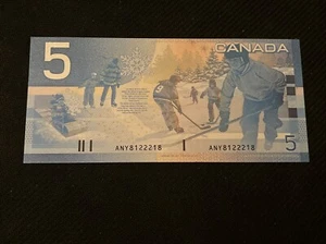 ANY8122218 2001 Canadian 5 Dollar Radar Bank Note Fancy Serial Rare - Picture 1 of 2