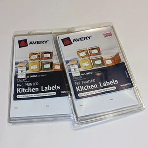 2 paquetes de etiquetas de cocina preimpresas Avery 1-3/4 x 1-1/4 contenido fecha 40/paquete - Imagen 1 de 1