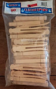 Vintage Penley’s Holz ovale Wäscheklammern 50 Stück NEU NOS versiegelt Made in USA - Bild 1 von 2