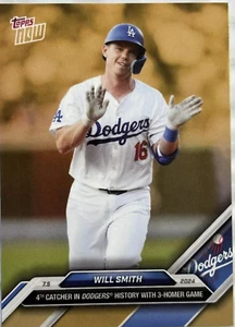 Will Smith - 2024 MLB TOPPS NOW Gold Bonus Card ODB-16 - 3-HR GAME SP - Picture 1 of 2