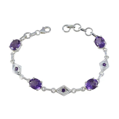 Royal Radiance 925 Sterling Silber Amethyst Armband Lila Armband - Bild 1 von 4