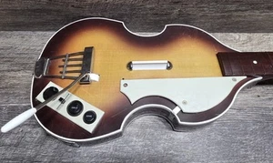 Rock Band Beatles Hofner Bass Guitar Wireless XBGTS3-Xbox 360 Untested Powers up - Picture 1 of 9