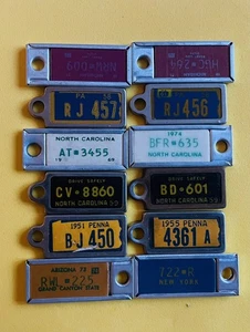 12 Disabled American Veteran License Plate Key chain Tags Asst. USA States - Picture 1 of 1