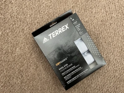 ADIDAS BASE LAYER LADIES SLEEVE-LESS TOP WHITE/HALO BLUE S / M TERREX DRYNAMO - Image 1 of 4