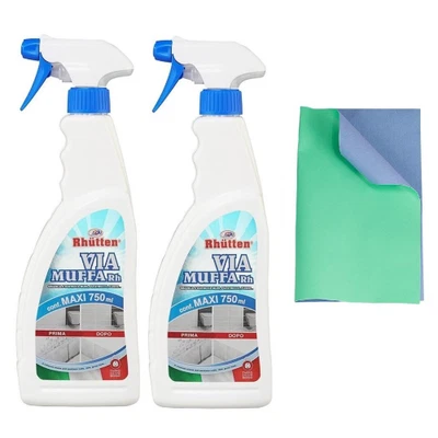 2PZ VIA MUFFA RHUTTEN RH 750ML SBIANCA ET IGIENIZZA + PANNO DETERGENTE - Photo 1/4