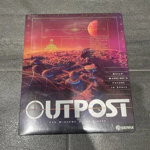 Sierra Outpost Big Box PC Game Multimedia CD-ROM Build Mankind In Space 1994 - Picture 1 of 5