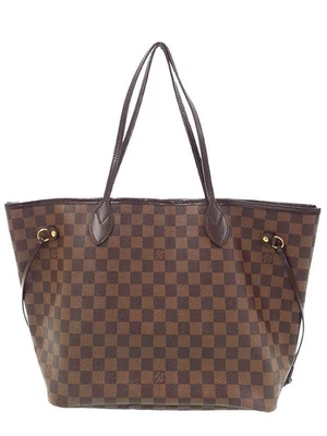 Bolso de Mano Louis Vuitton Damier Neverfull MM N41358 Lona Damier Rojo #T820 Foto 1 de 4