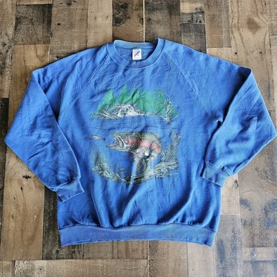 Sudadera Rainbow Trout Vintage Cuello Redondo EE. UU. Foto 1 de 4