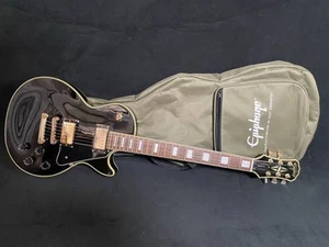 Electric Guitar Epiphone Les Paul Custom 2000 Black S/N I00052974 with Soft Case - Picture 1 of 10