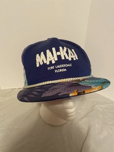 Mai kai Vintage Fort Lauderdale Florida Floral Print Hat with Rope - Picture 1 of 7
